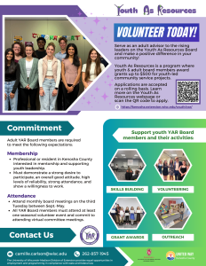 Apply today for an adult volunteer position!